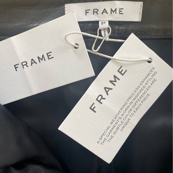 Frame studded black leather mini skirt Size 27 - Picture 8 of 10